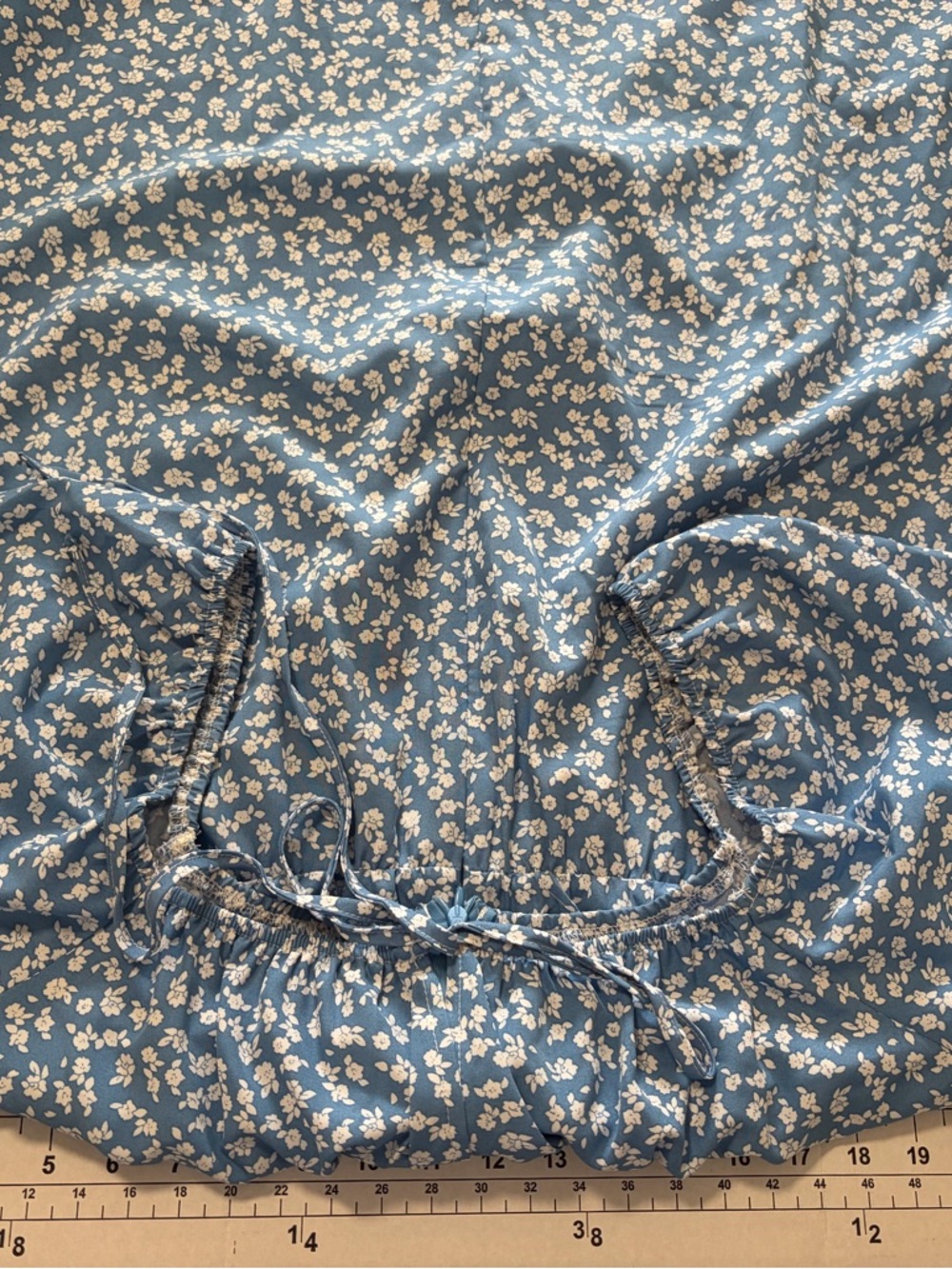 Amazon Blue Floral Maxi Dress with Puff Sleeves - Picture 2 of 4